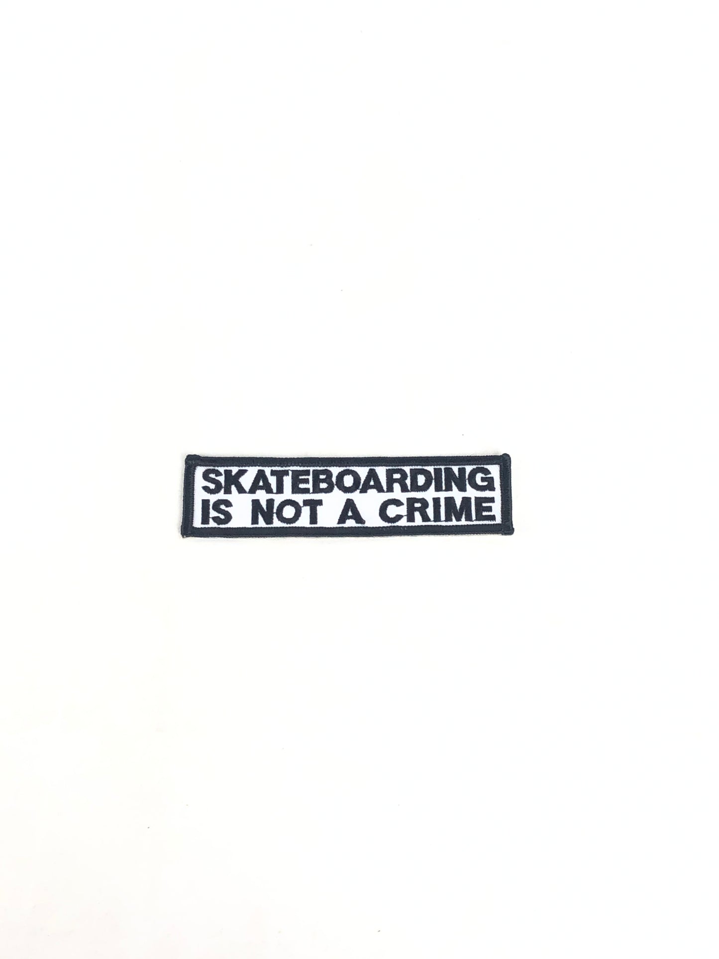 Skateboarding Is Not A Crime Black White 5" x 1.3" Sticker Patch