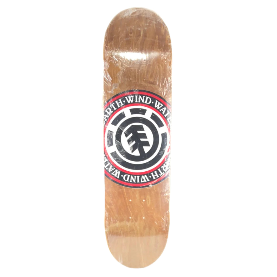 Element Earth Wind Water Logo Brown Blank/Black/White/Red Size 8.25" Vintage NOS Deck