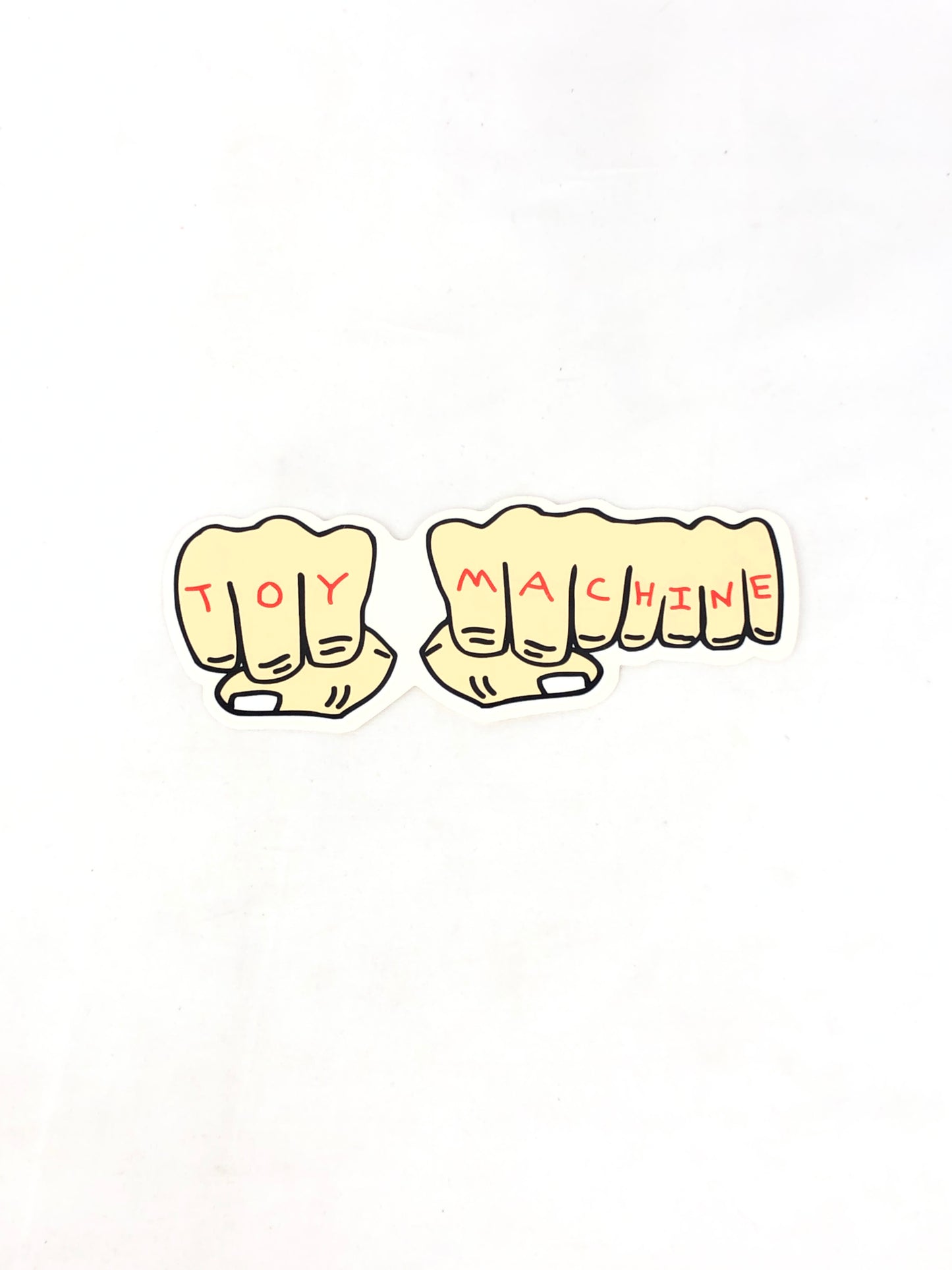Toy Machine Fists Clear White Red 2.4" x 6" Sticker