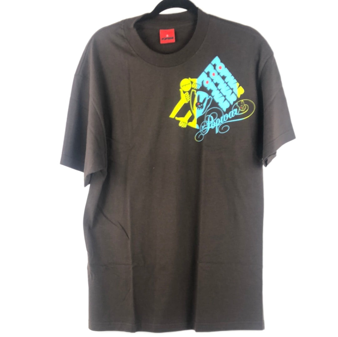 Pop War Trophy Chest Logo Black Green Blue Size L S/s Shirt