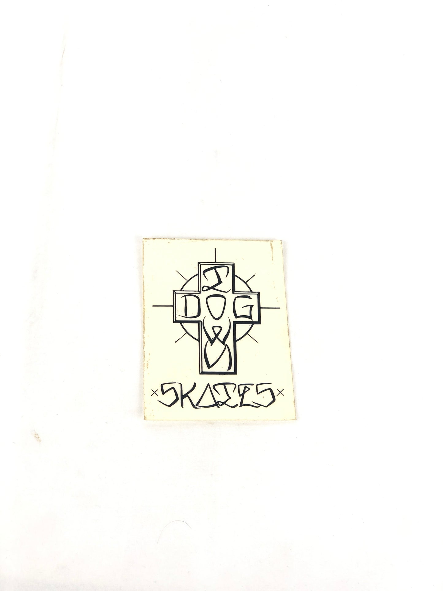 Dogtown Skates Cross Clear Black 4.1" x 3.5" Vintage NOS Sticker