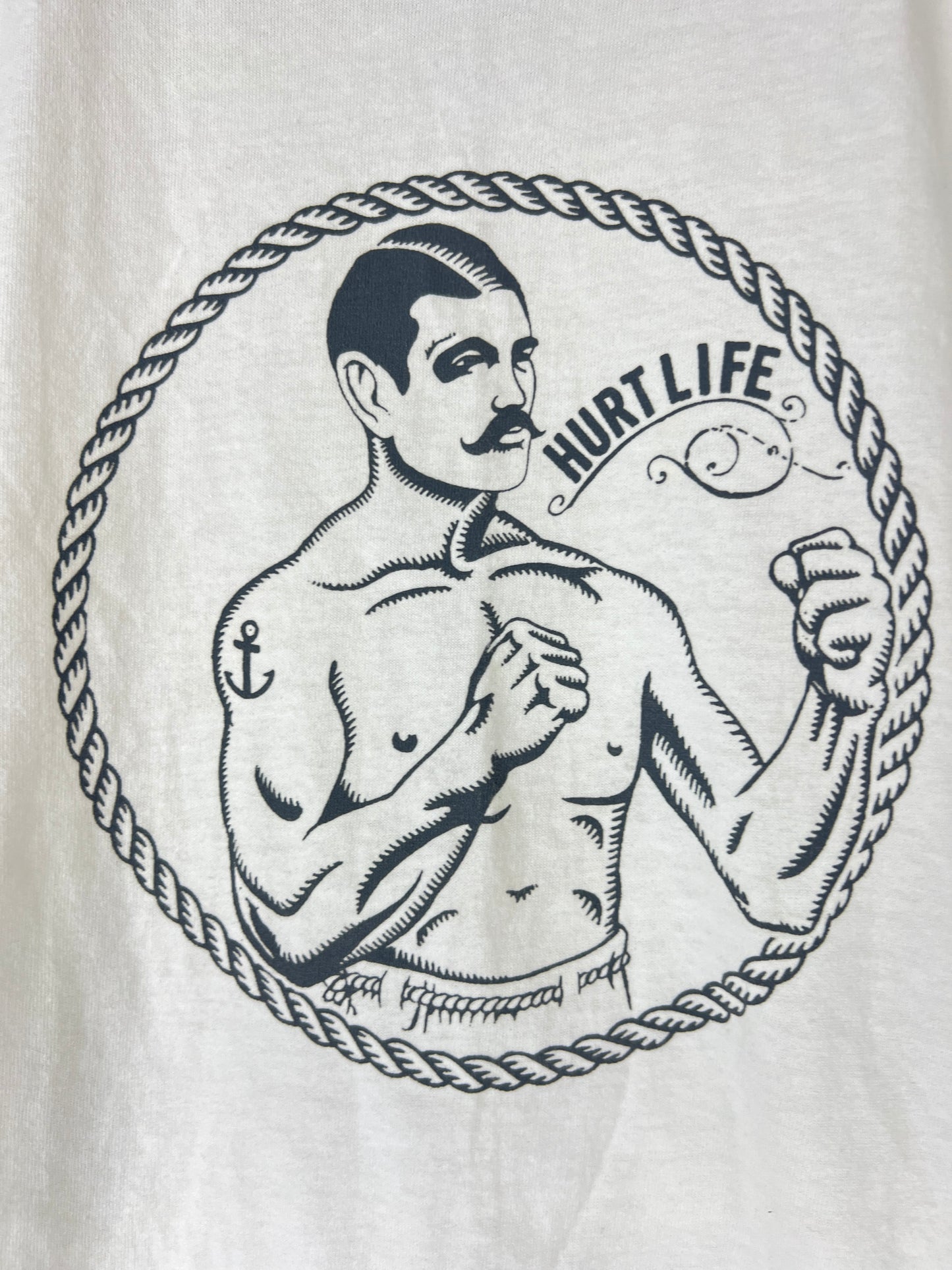 Hurt Life Boxer White Black Size S S/s Vintage Shirt