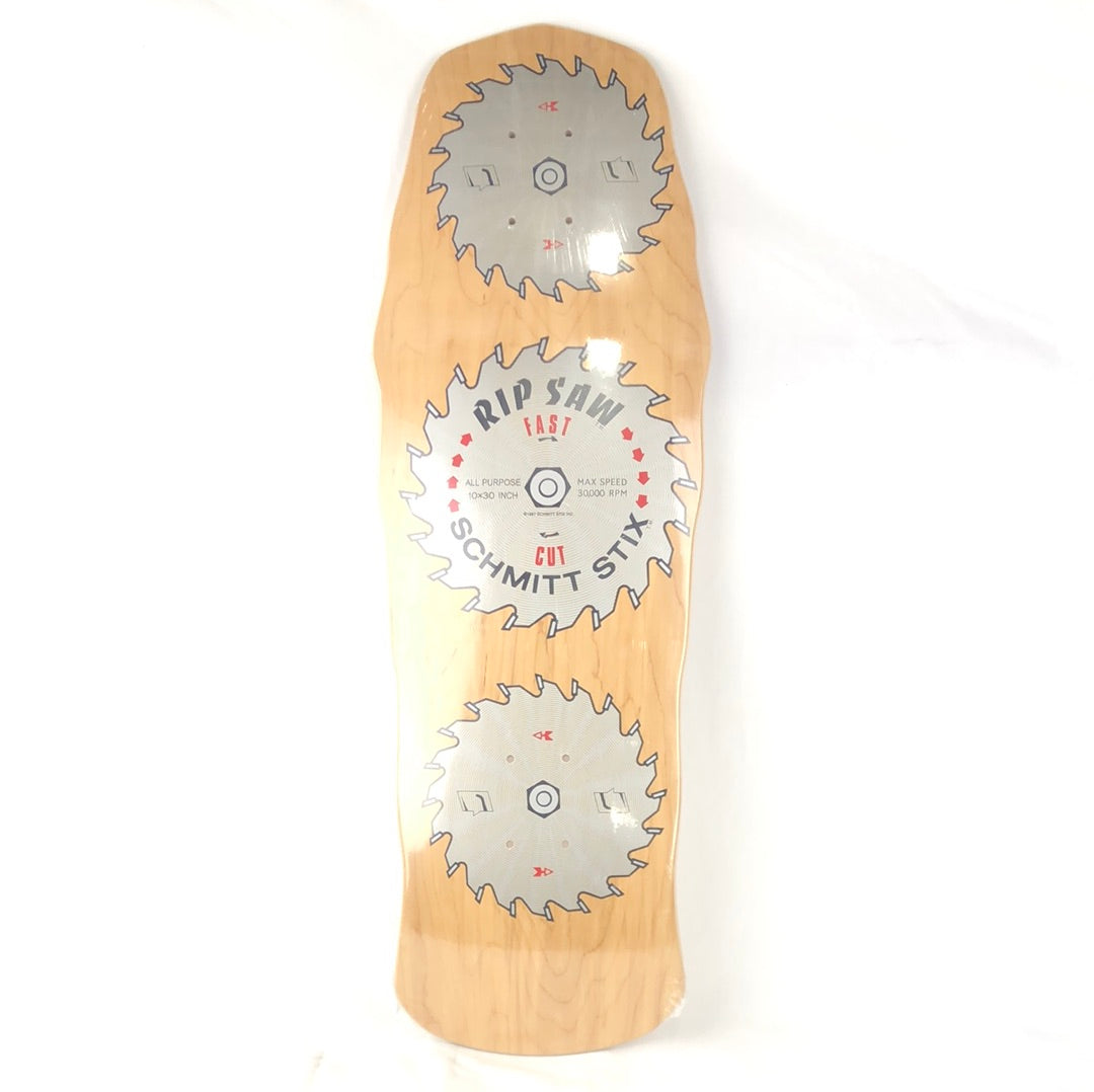 Schmitt Stix Rip Saw Woodgrain/Grey 10'' Vintage NOS 1st Edition Reissue Deck