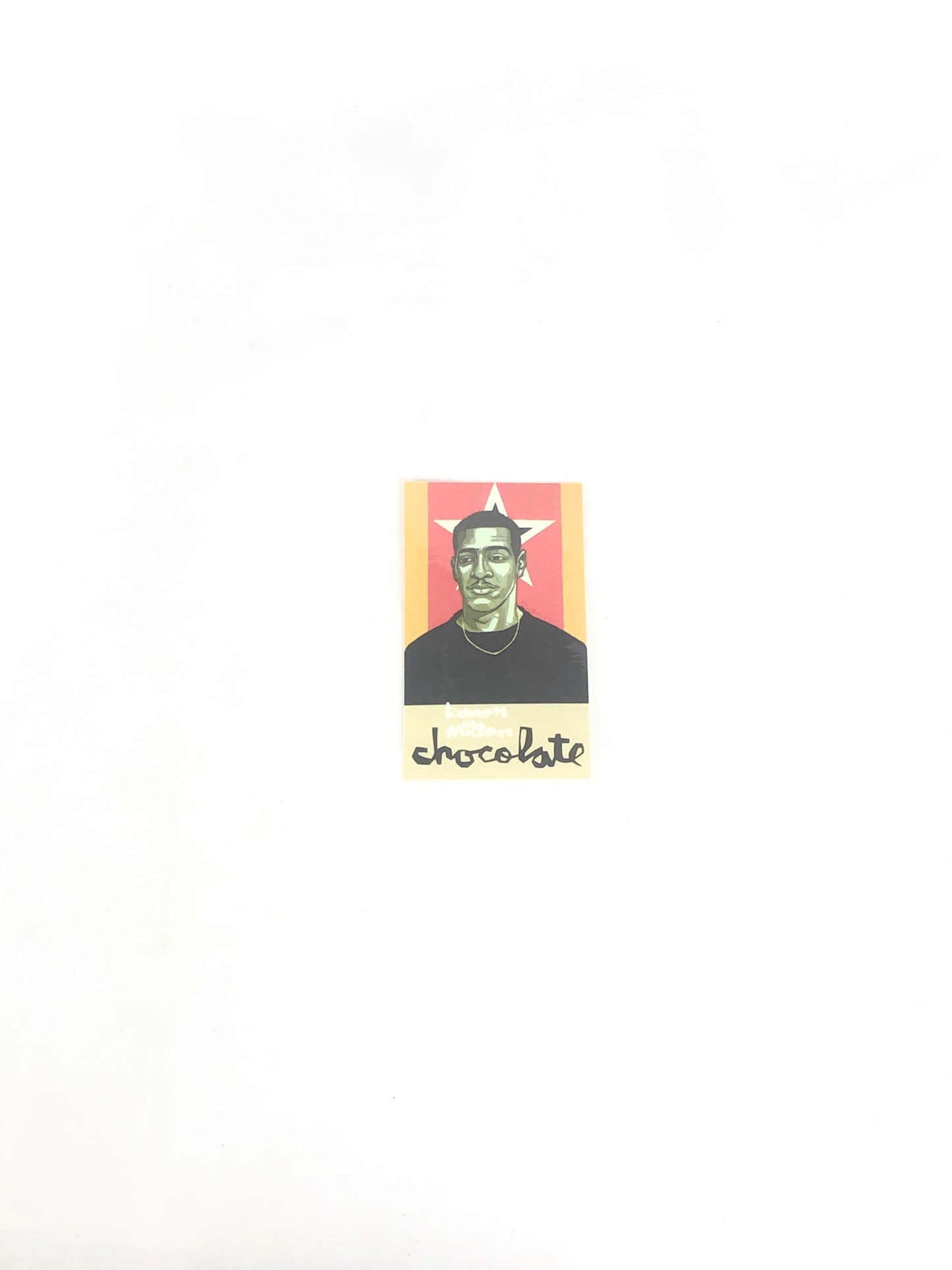 Chocolate Keenan Milton Tan Red 2.5" x 4.5" Vintage NOS Sticker