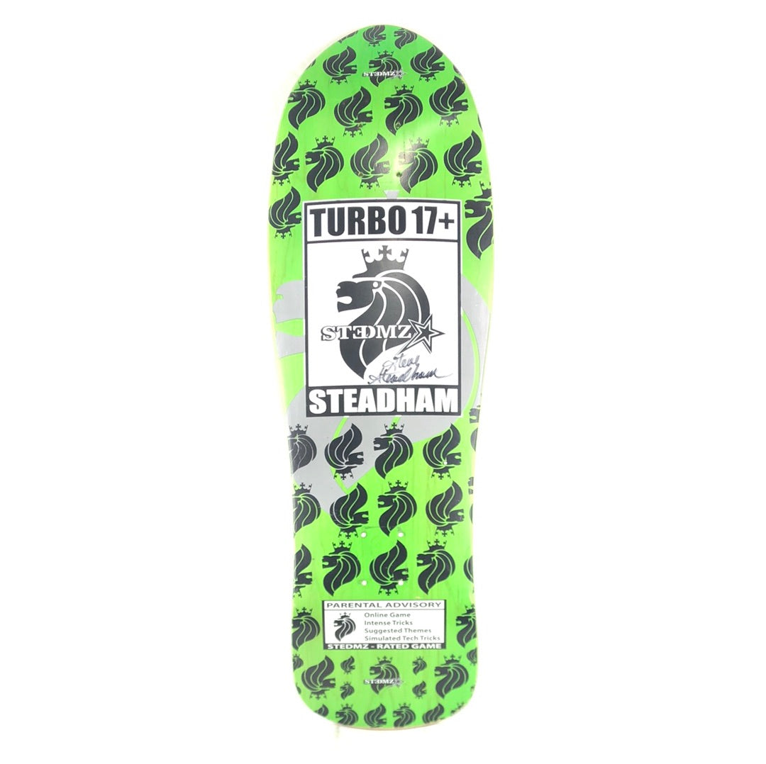 Steadham Turbo 17+ Signed By Steve Steadham Green/Black/White Size 10.0 Skateboard Deck