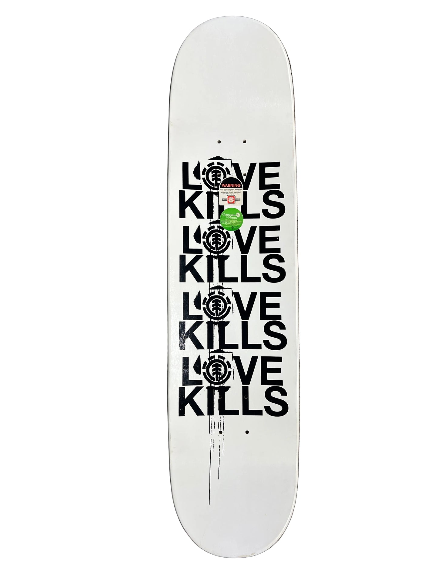 Element Chad Muska Street Art Series 300 Love Kills Middle Finger Tye Dye Splatter Multi Size 8.125" Vintage NOS Deck
