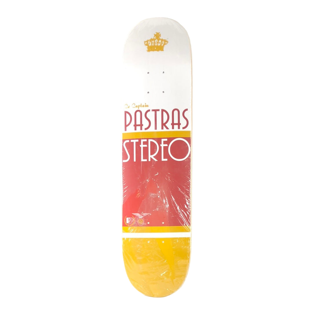 Stereo Chris Pastras Co. Captain Graphic White Red Bronze Size 7.75" Vintage NOS Deck