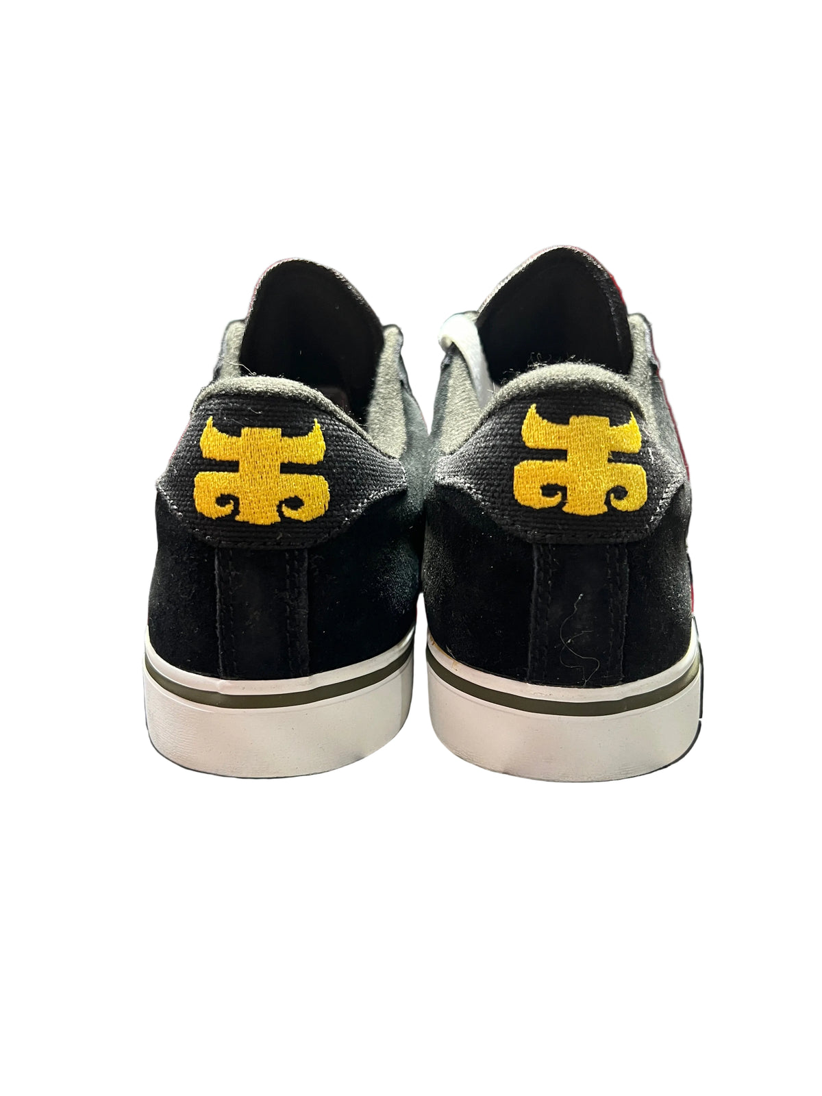 Ipath Low Black Suede Red Gold Ipath Logos Size 9.5 Vintage Sample Shoes With Stash Pocket In Tongue