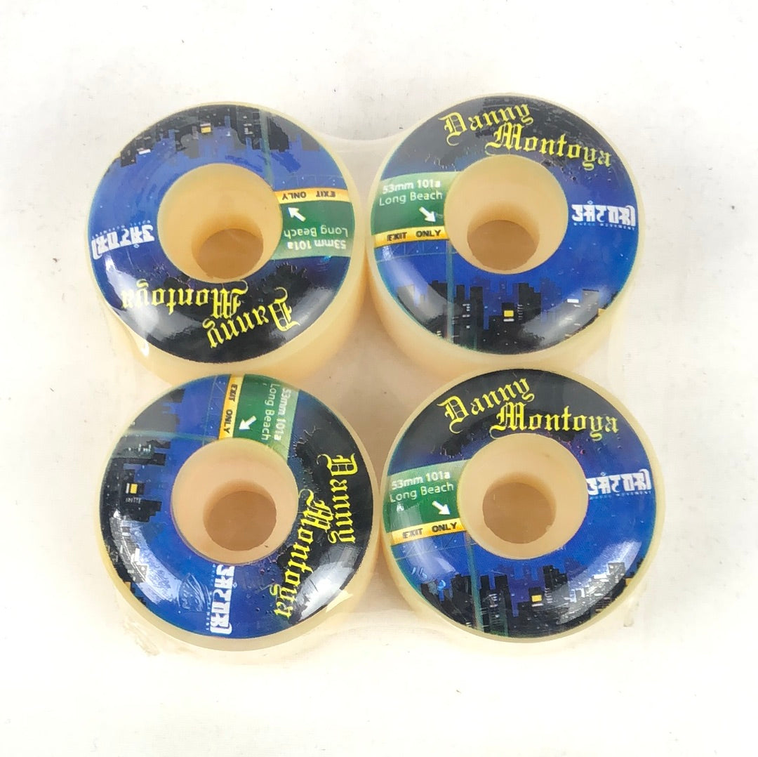 Satori Danny Montoya Long Beach Blue Black Yellow 53mm 101 Durometer Skateboard Wheels