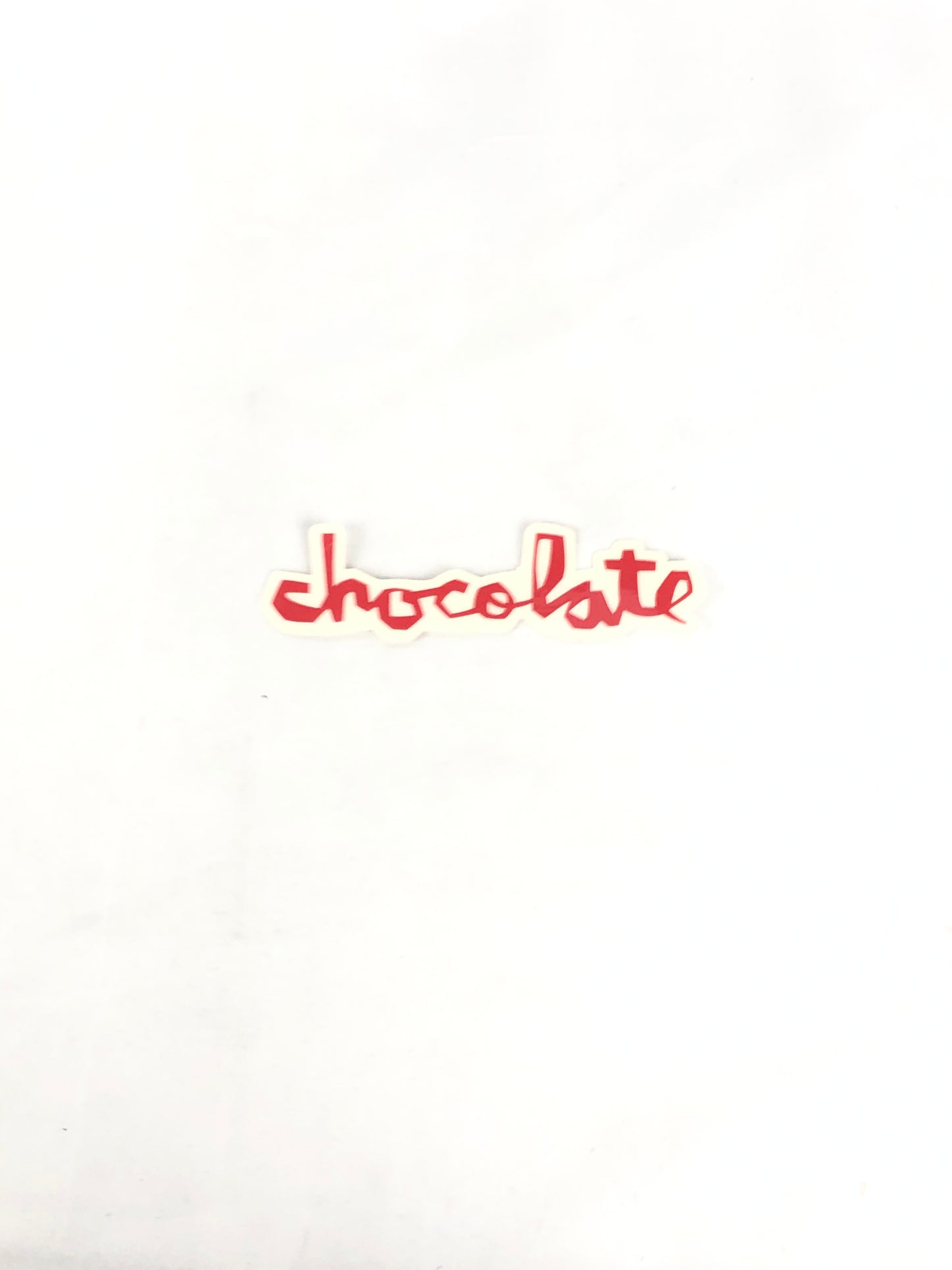 Chocolate Skateboards Logo Clear Red 5.25" x 1.5" Sticker