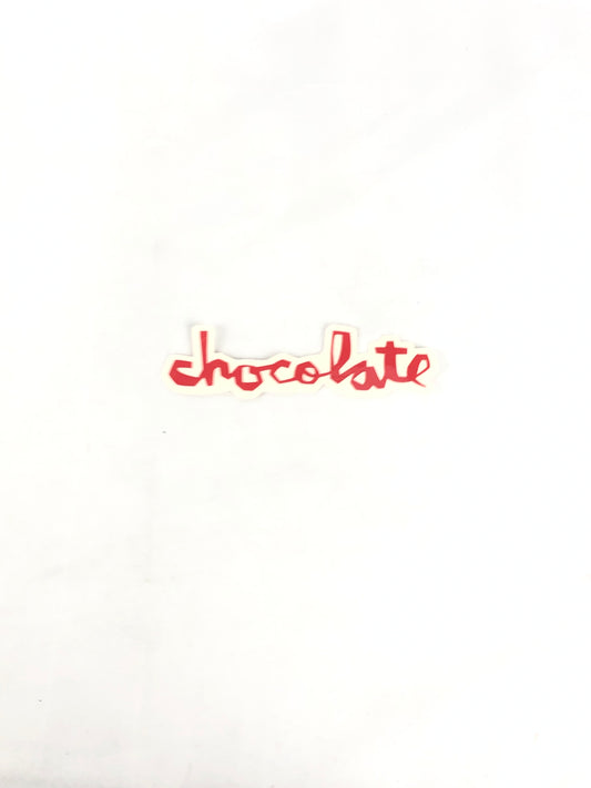 Chocolate Skateboards Logo Clear Red 5.25" x 1.5" Sticker