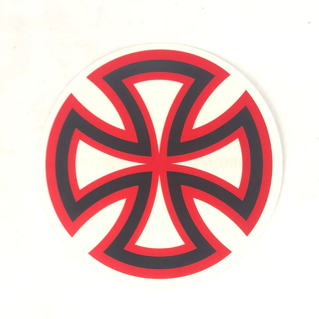 Independent "Cross" Black Red 5.5" Circle Sticker