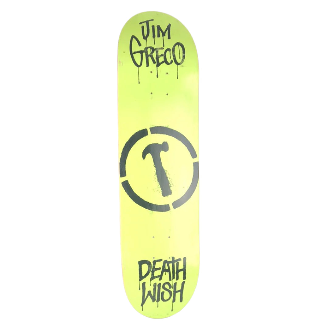 Deathwish Jim Greco Hammer Lime Green/Black Size 8.3 Skateboard Deck