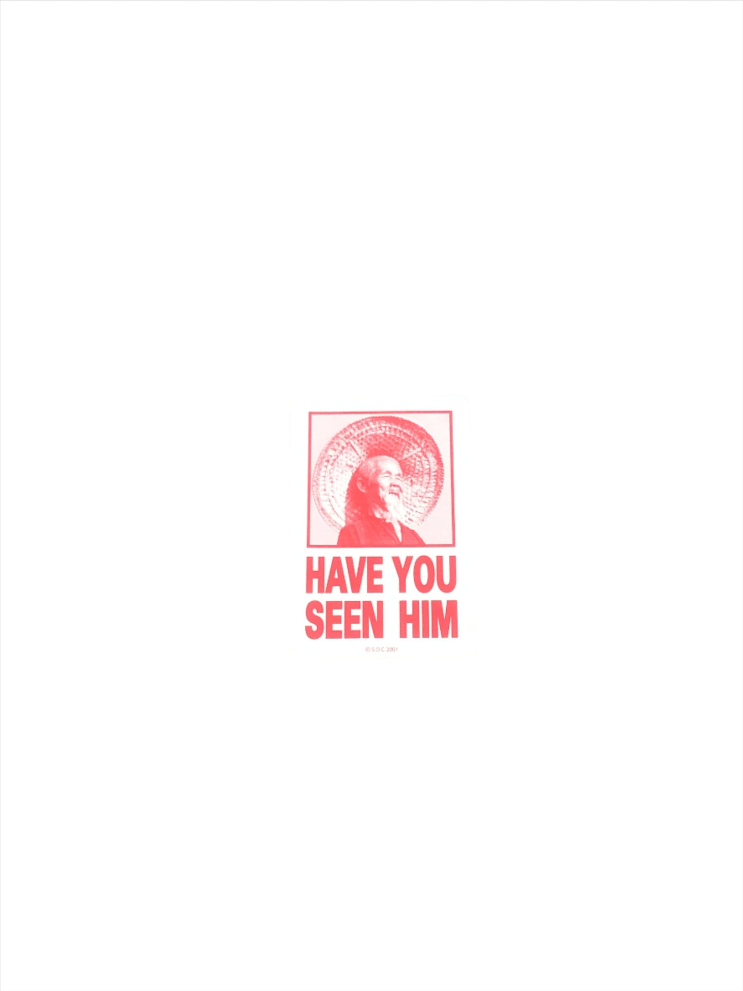 Powell Peralta Have You Seen Him Animal Chin Clear Red 4.25" x 2.875" Sticker