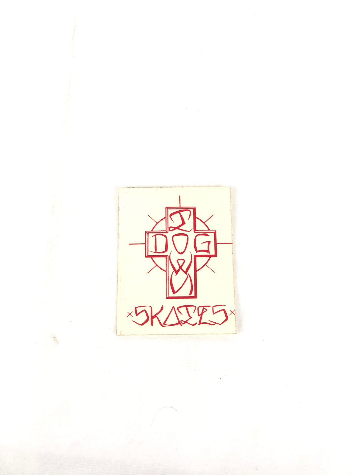 Dogtown Skates Cross Clear Red 4.1" x 3.5" Vintage NOS Sticker