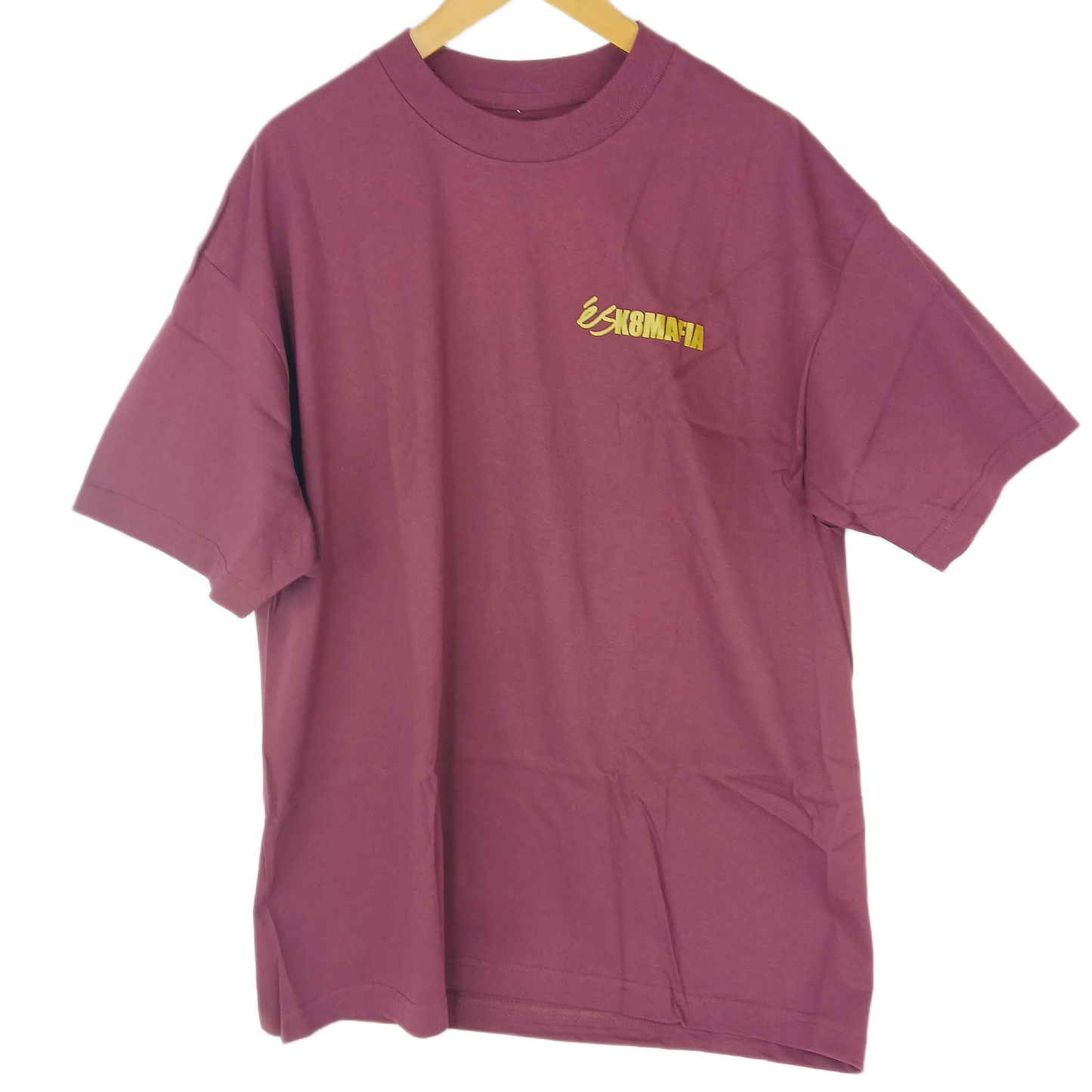 eS X Sk8Mafia eSk8Mafia Graphic Burgundy Gold Mens Size XL S/s Vintage Shirt