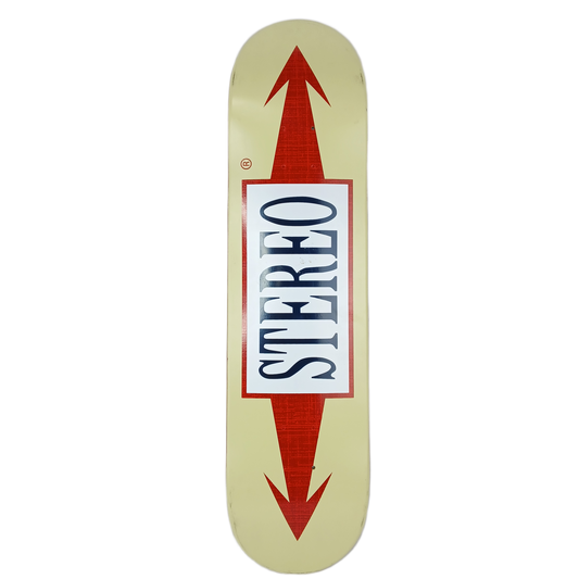 Stereo Arrows Tan White Red Size 7.75" Vintage NOS Deck