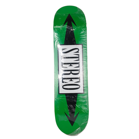 Stereo Arrows Green White Black Size 8.125" Vintage NOS Deck