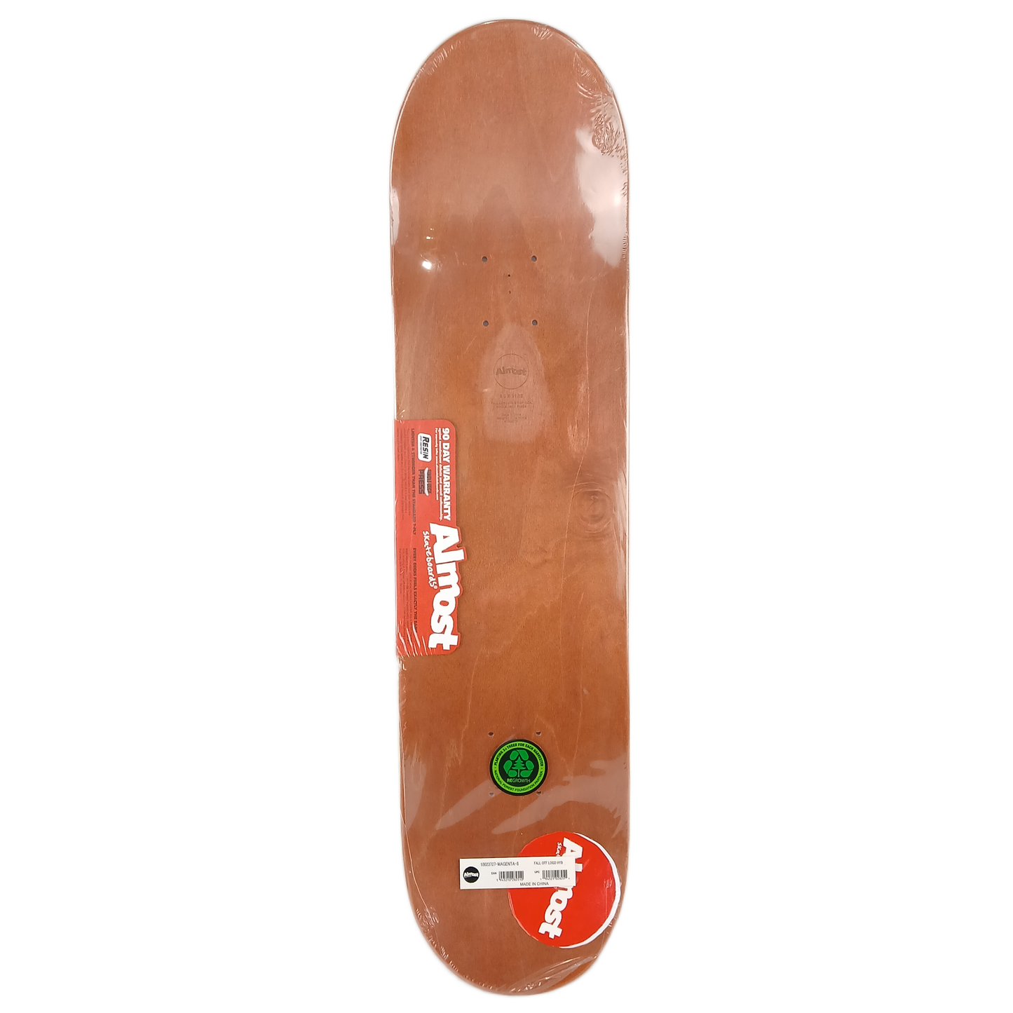 Almost Fall Off Logo Magenta Multi Size 8.0" Vintage NOS Deck