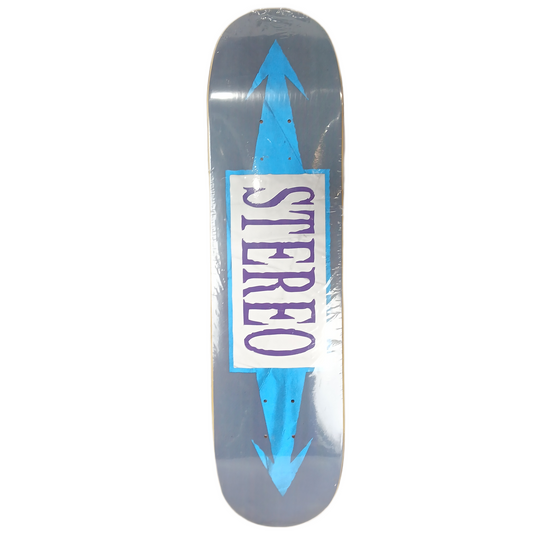 Stereo Denim Arrows Grey Blue White Purple Size 8.000" Vintage NOS Deck