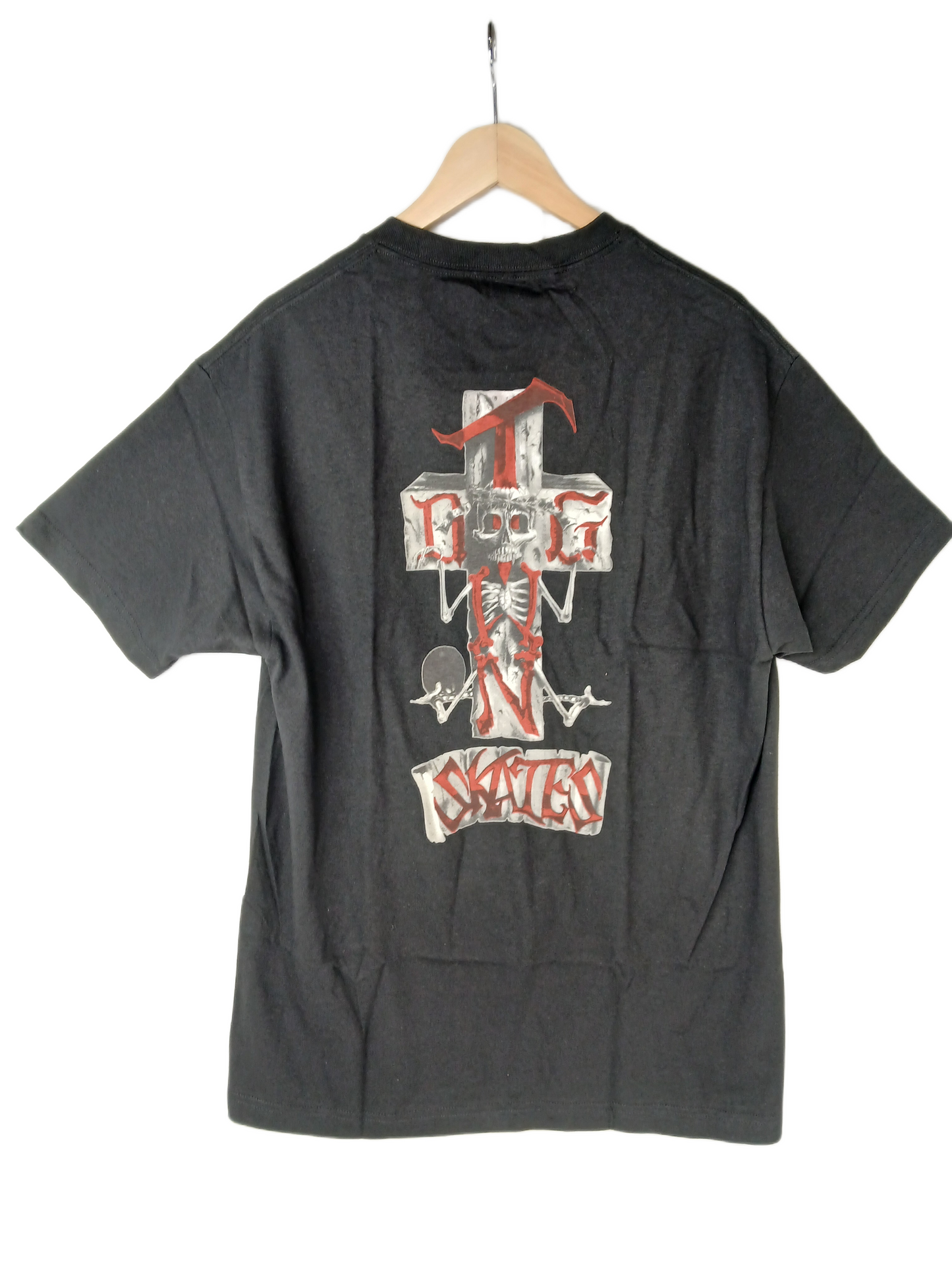 Dogtown Skates Zombie Back Print Black Red Grey Size L S/s Vintage Shirt