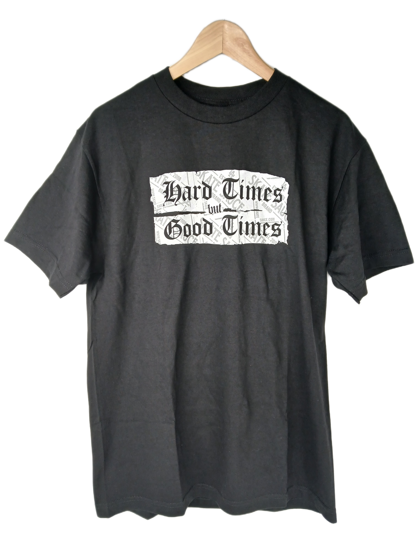 Skate Sauce Hard Times But Good Times Black White Size M S/s Shirt