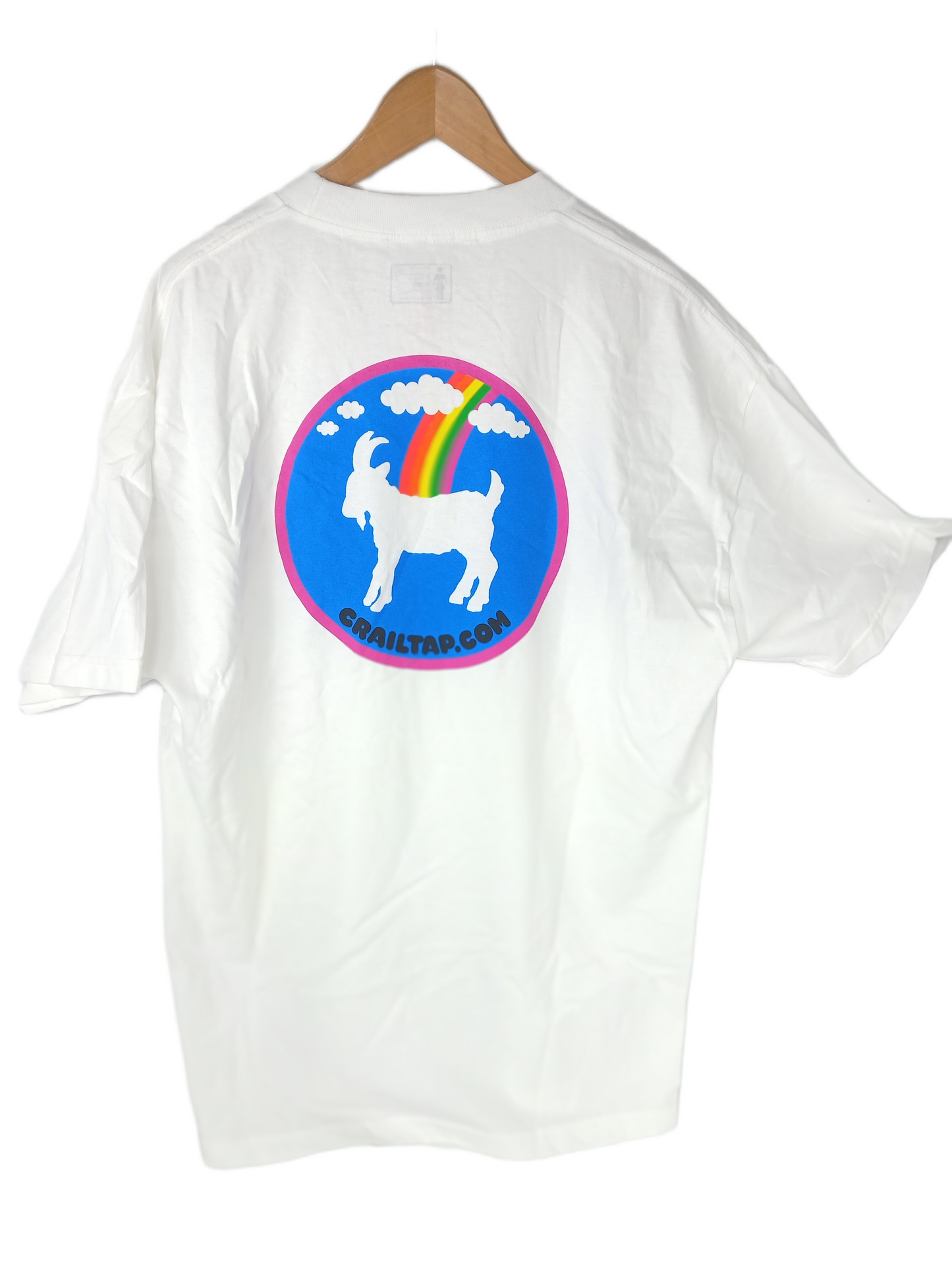 Crailtap Goat Chest Pocket and Back Logo White Size L S/s Shirt