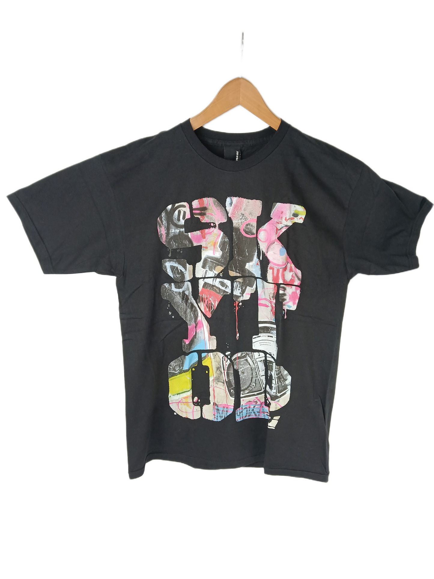 Supra Skytop Graffiti Black Multi Size L S/s Vintage Shirt