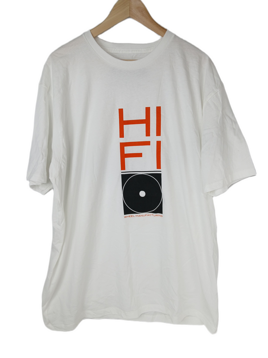 Stereo Hi Fi Wheels White Black Orange Size XL S/s Shirt