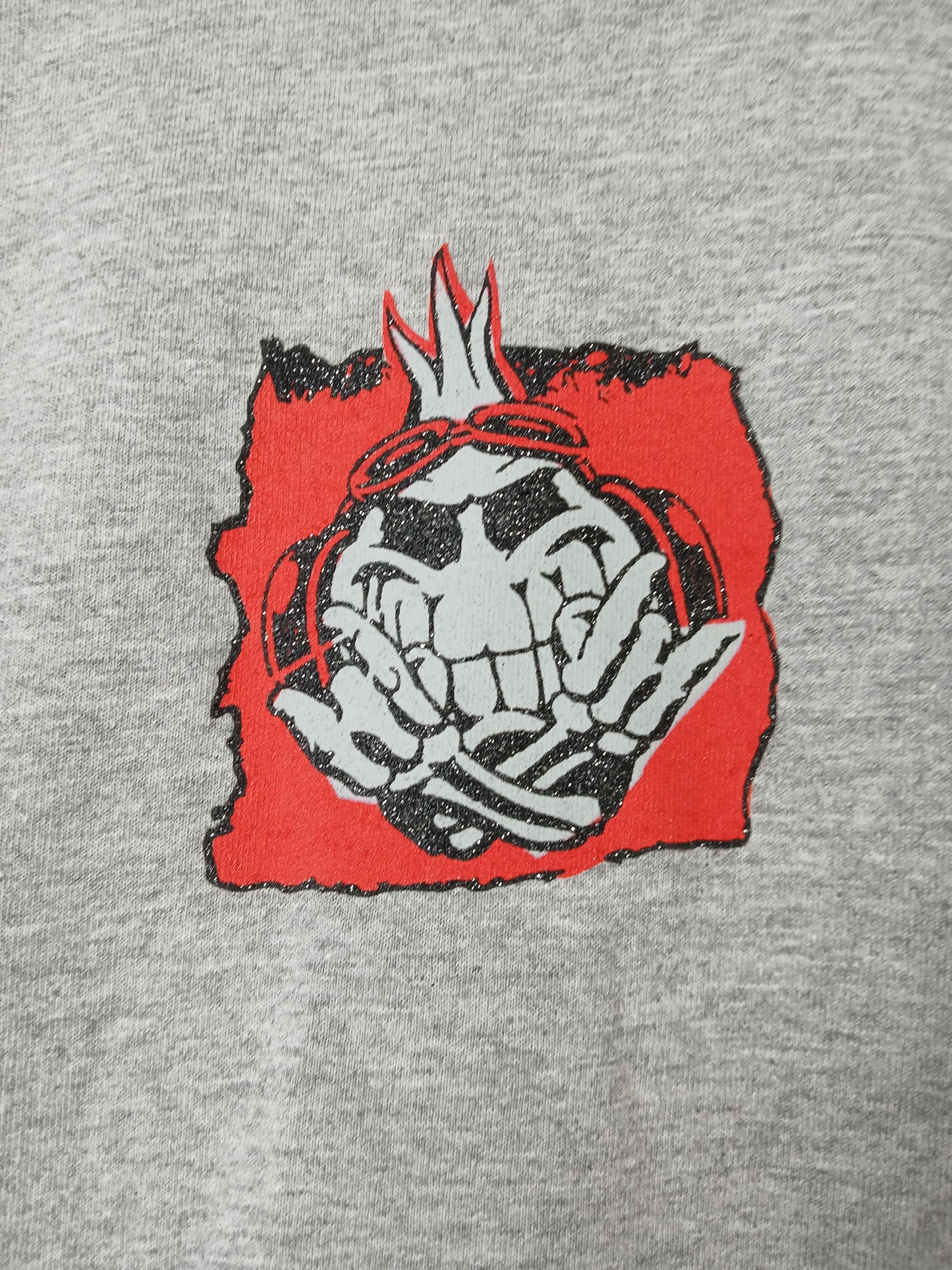 World Industries Ransom Skull Chest Logo Grey Red Black Size L S/s Shirt