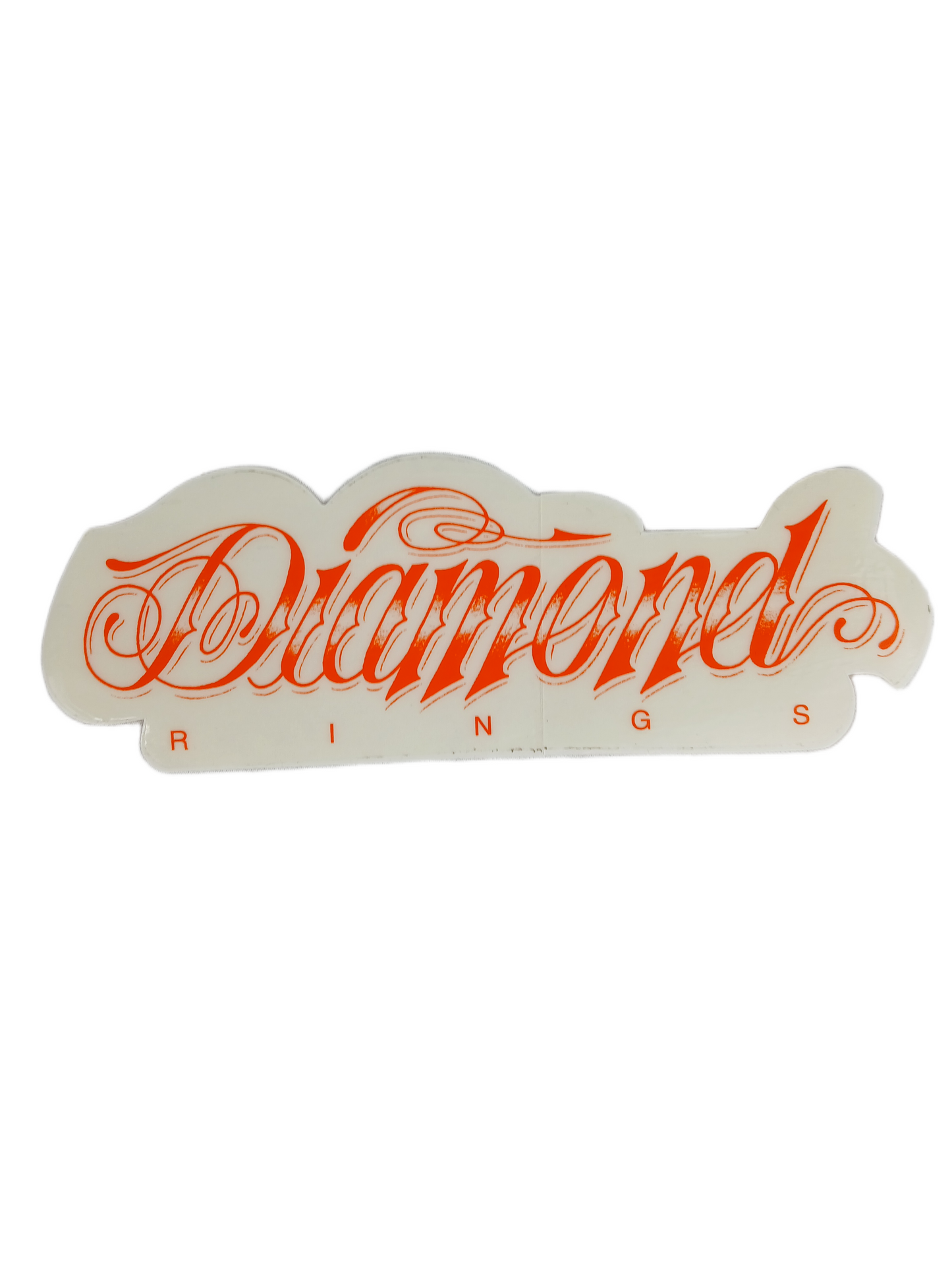 Diamond Diamond Rings Clear Orange 5" X 1.7" Vintage NOS Sticker