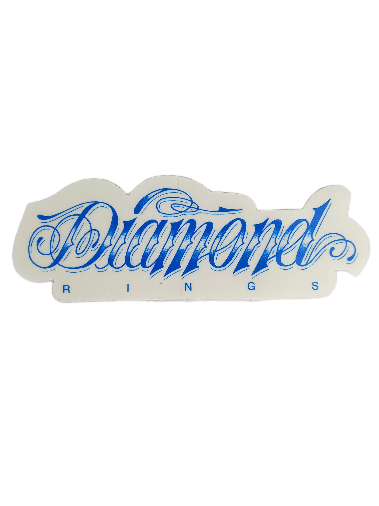 Diamond Diamond Rings Clear Blue 5" X 1.7" Vintage NOS Sticker