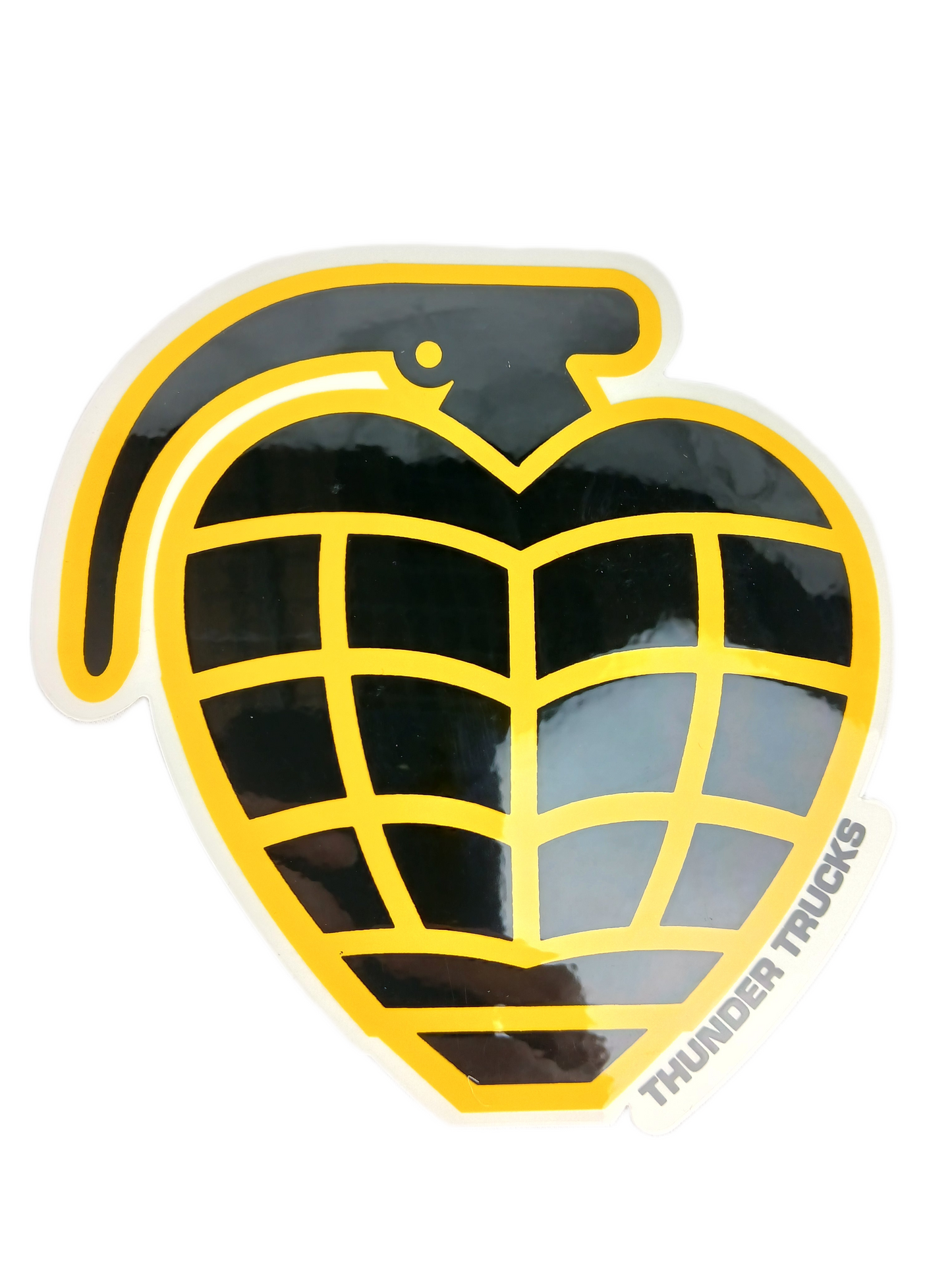 Thunder Grenade Clear Yellow Black 4" X 4" Vintage NOS Sticker