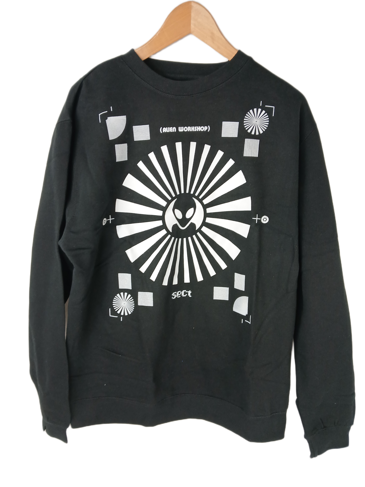 Alien Workshop Screen Test Black White Size M L/s Crew Neck Sweat Shirt