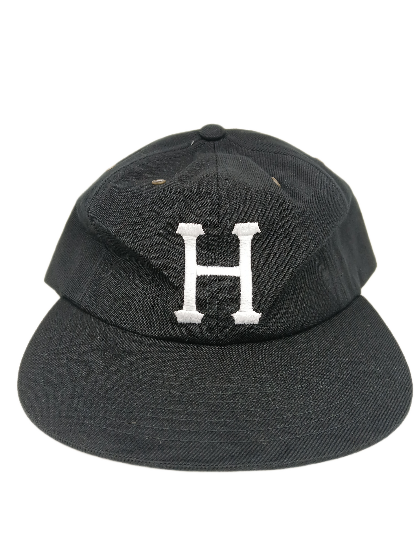HUF Classic H Black Silver One Size Fits All 6 Panel Strapback Hat