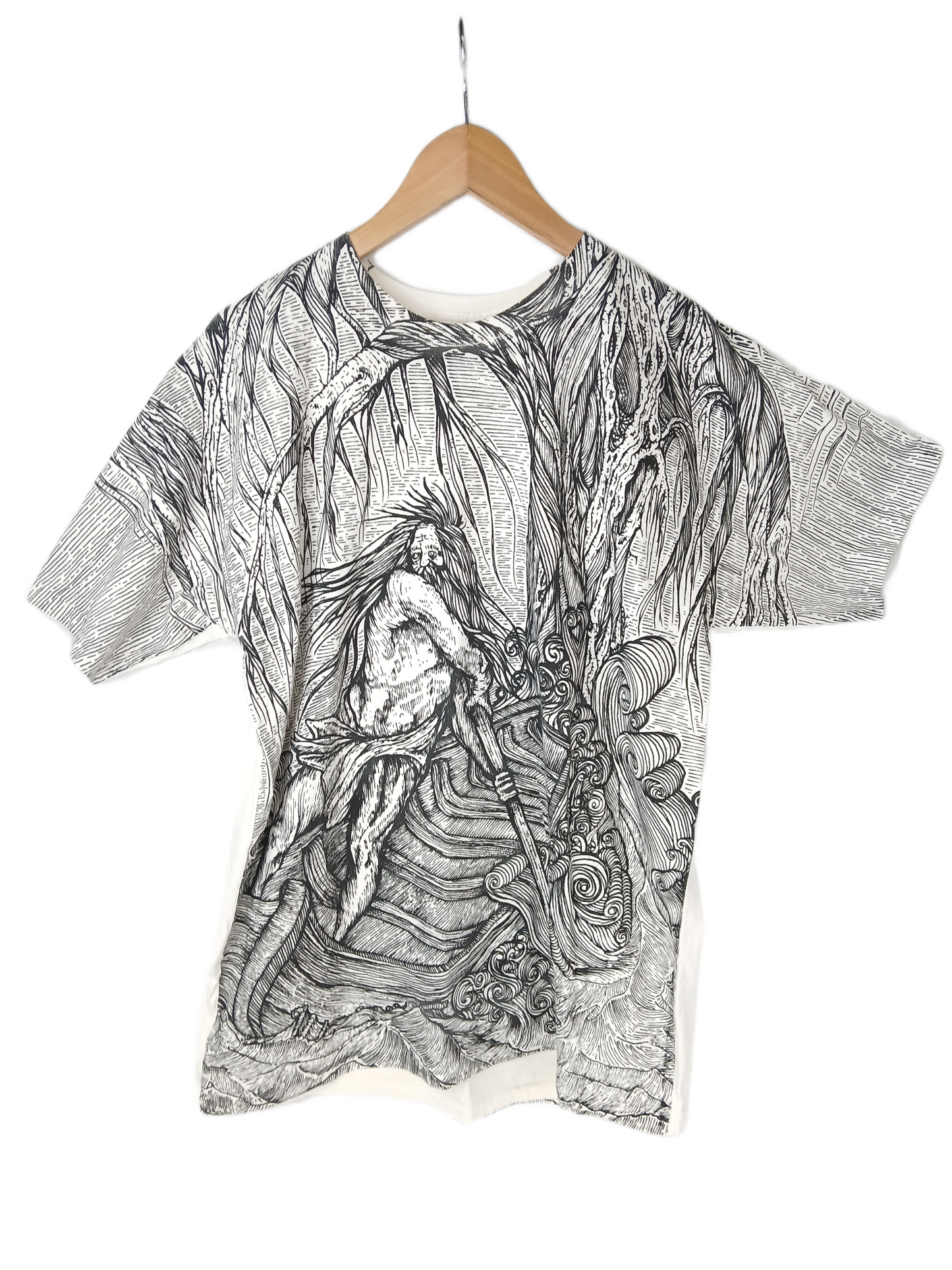 Zero Rowboat White Black Size L S/s Shirt