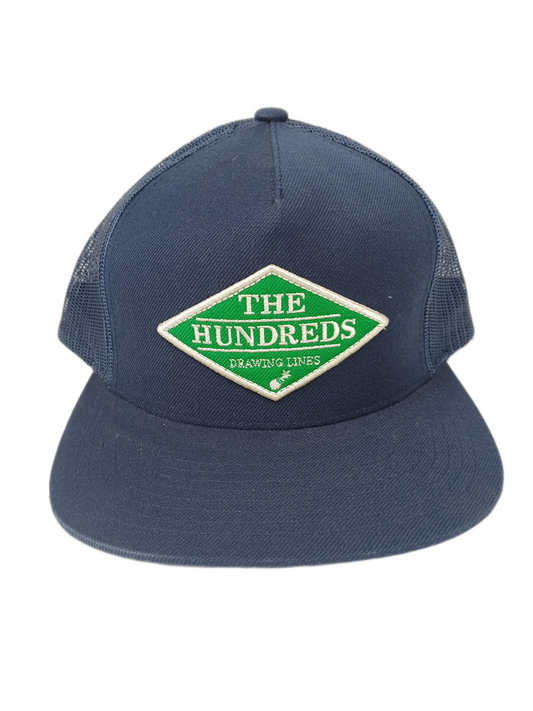 The Hundreds Drawing Lines Navy Green Silver One Size Fits All Vintage Snapback Hat