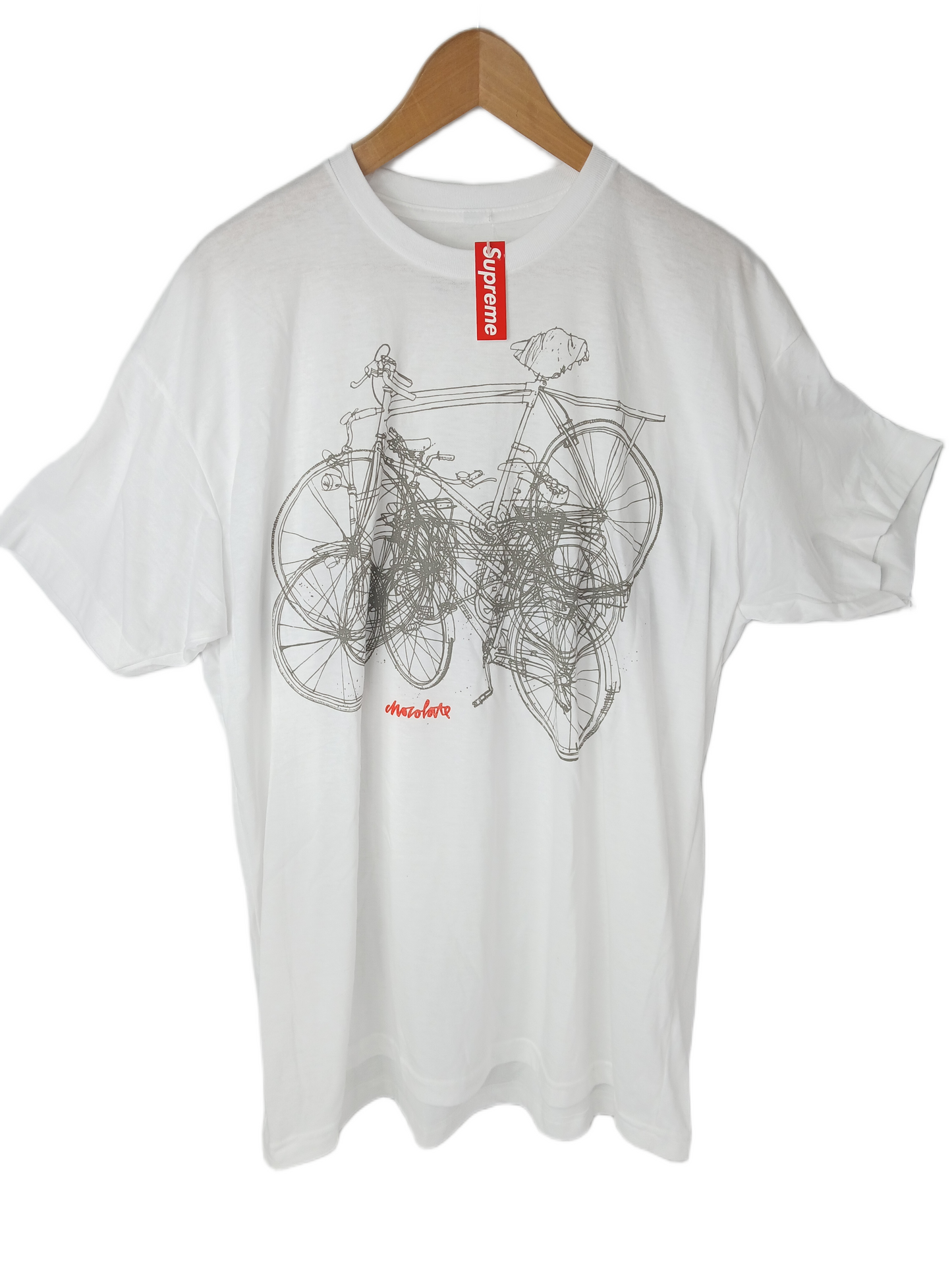 Chocolate Bikes White Grey Red Size XL S/s Vintage Shirt
