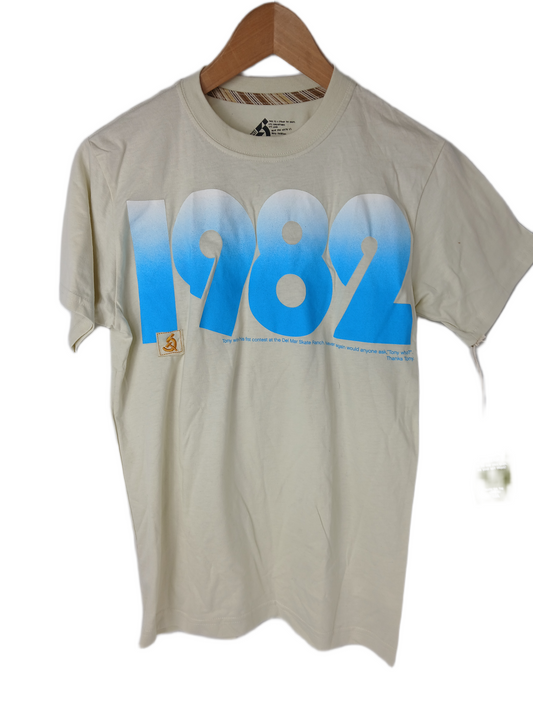 Strand MFG 1982 Who's Tony? Off White Multi Size S S/s Vintage Shirt