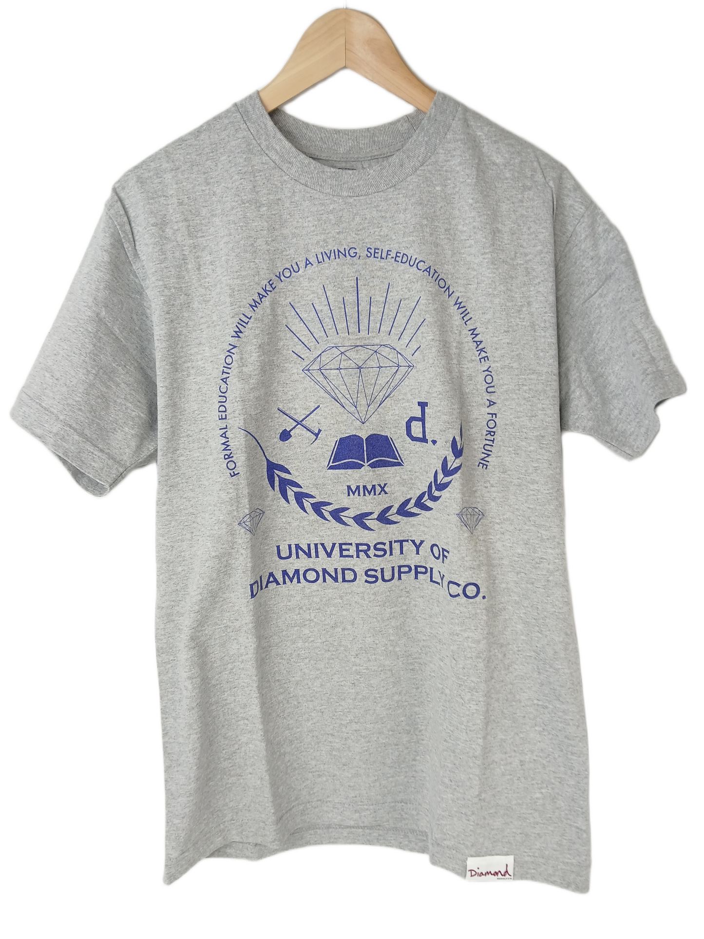 Diamond University Of Diamond Grey Blue Size M S/s Shirt