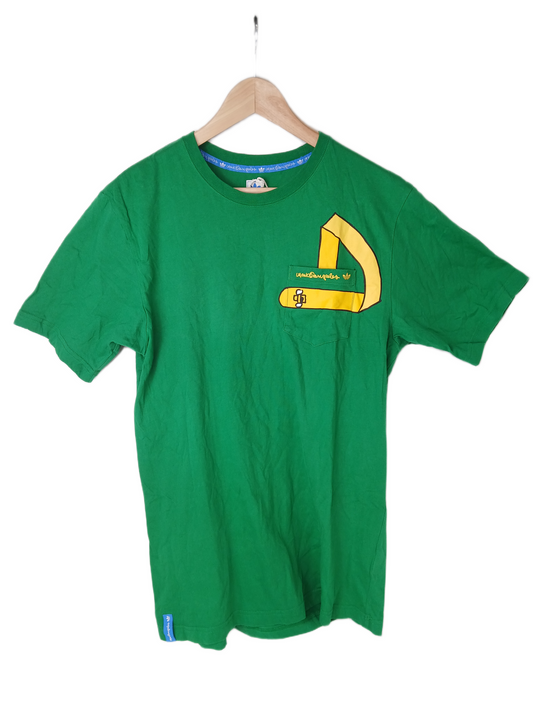 Adidas Mark Gonzales Pocket Graphic Green Yellow Size M S/s Vintage Shirt