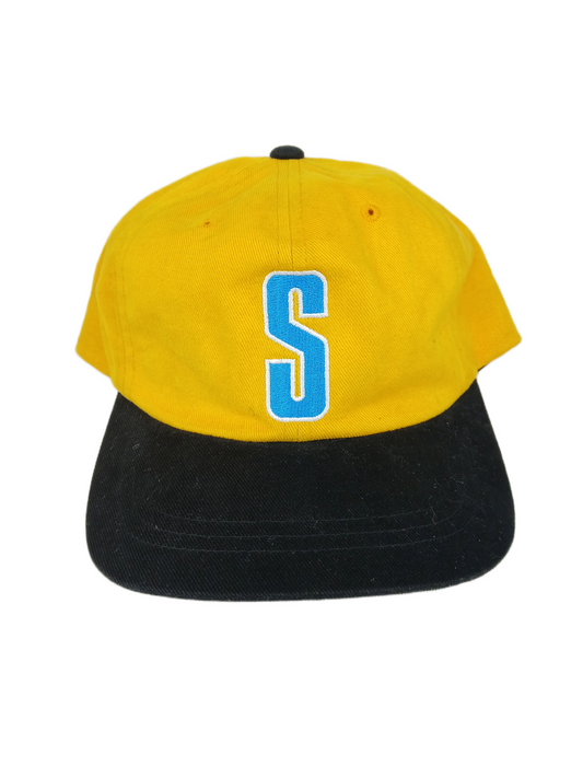 Stussy S Turquoise Sparkle Silver Yellow Black One Size Fits All Vintage Strapback Hat