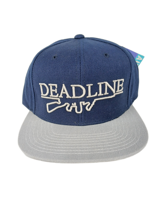 Deadline Ak-47 Print Grey Navy One Size Fits All Vintage Snapback Hat
