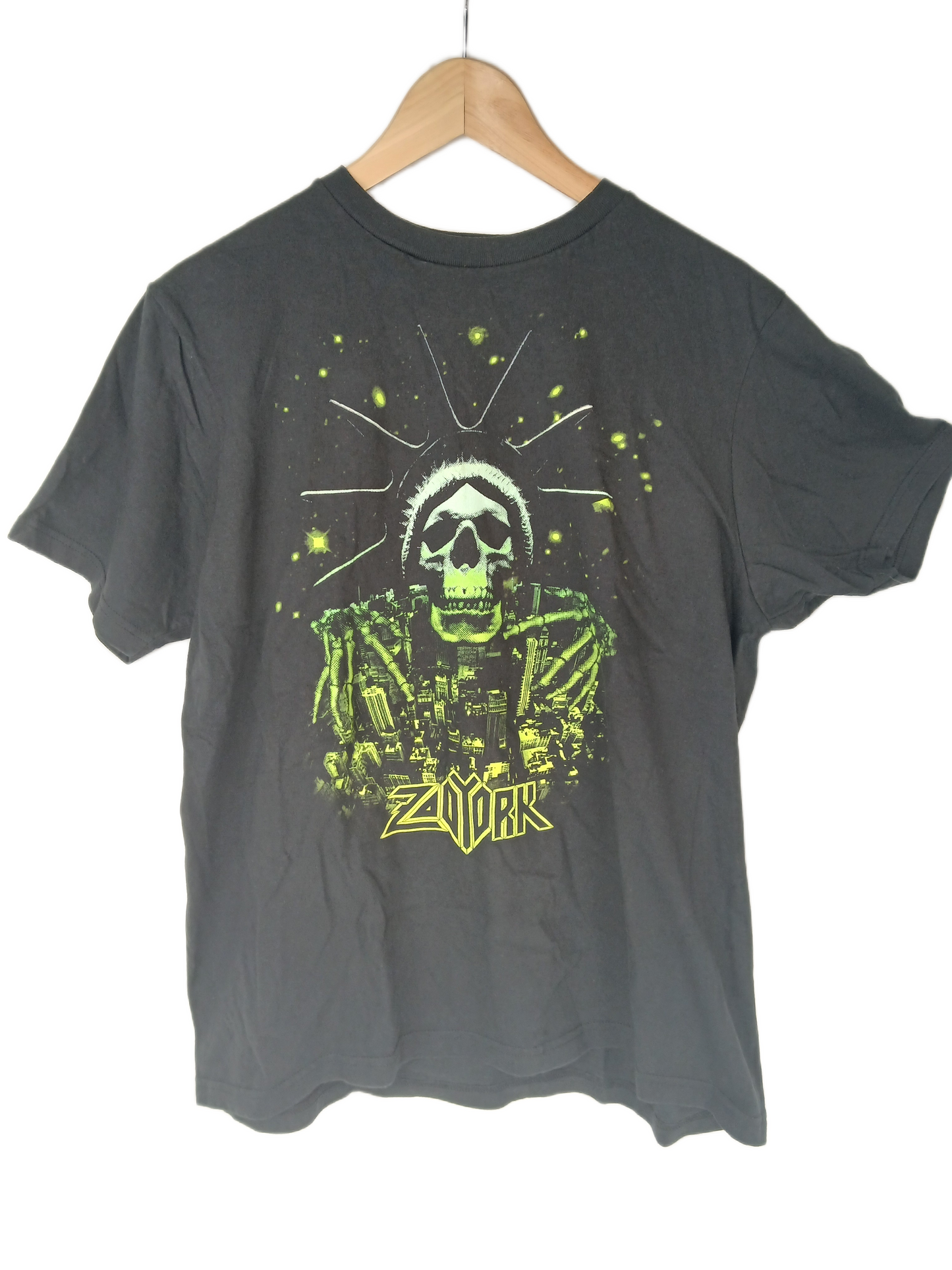 Zoo York Liberty Skull Black Green Size L S/s Shirt