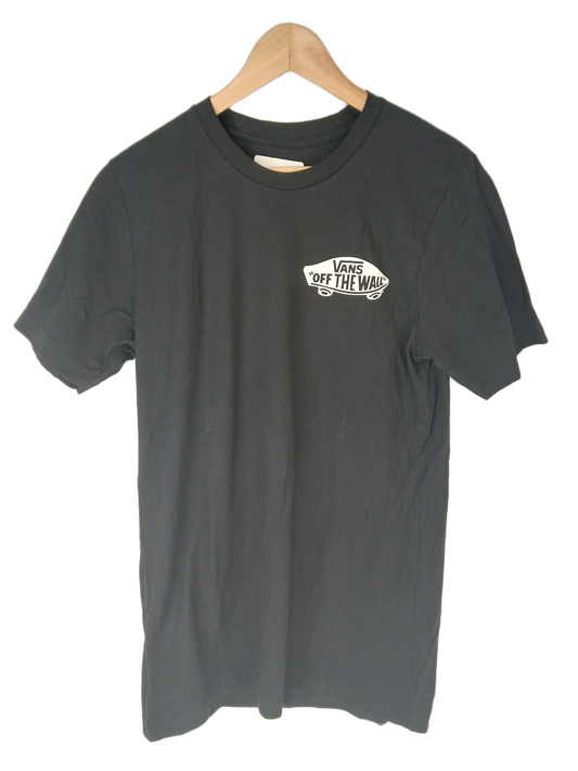 Vans Chest Logo Black White Size L S/s Shirt