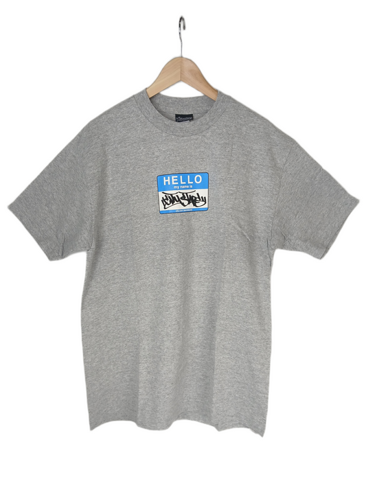 City Stars "Hello My Name Is" Grey Size L S/s Shirt
