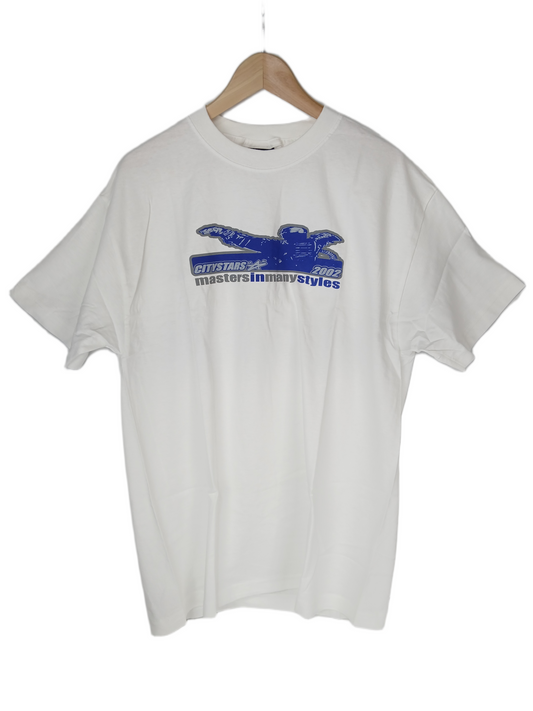 City Stars Masters 2002 White Blue Grey Size L S/s Shirt