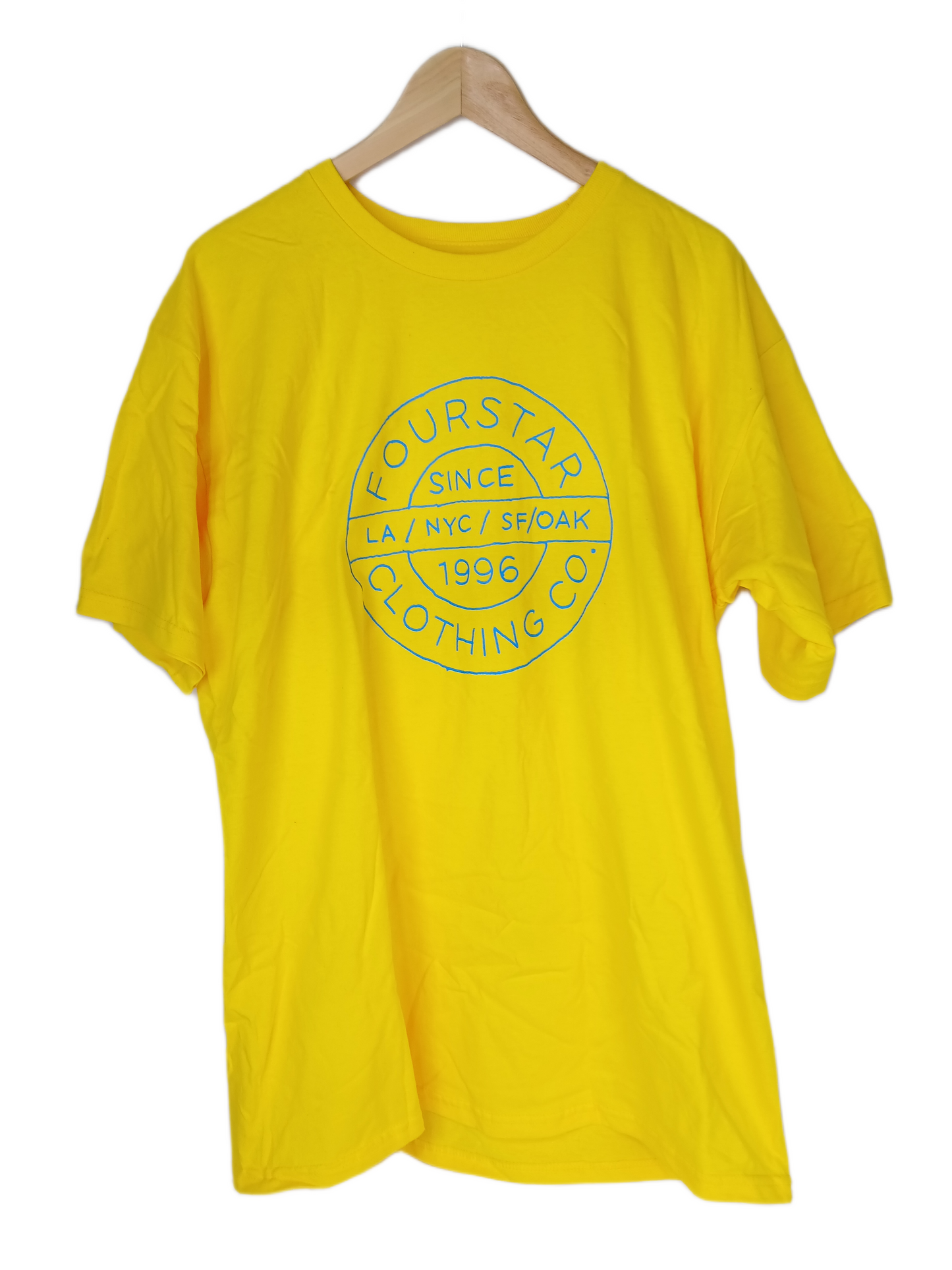 Fourstar Cities Chest Logo Yellow Blue Size L S/s Shirt
