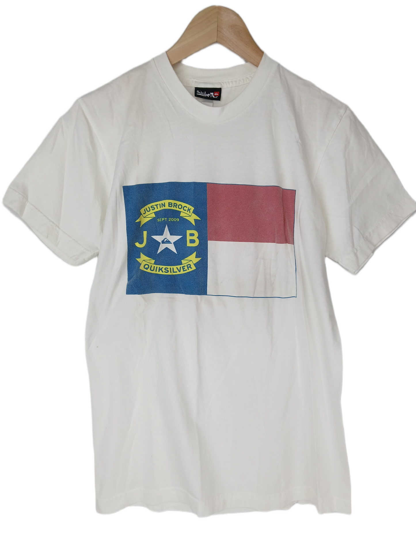 Quick Silver Justin Brock White Red Blue Size S S/s Shirt