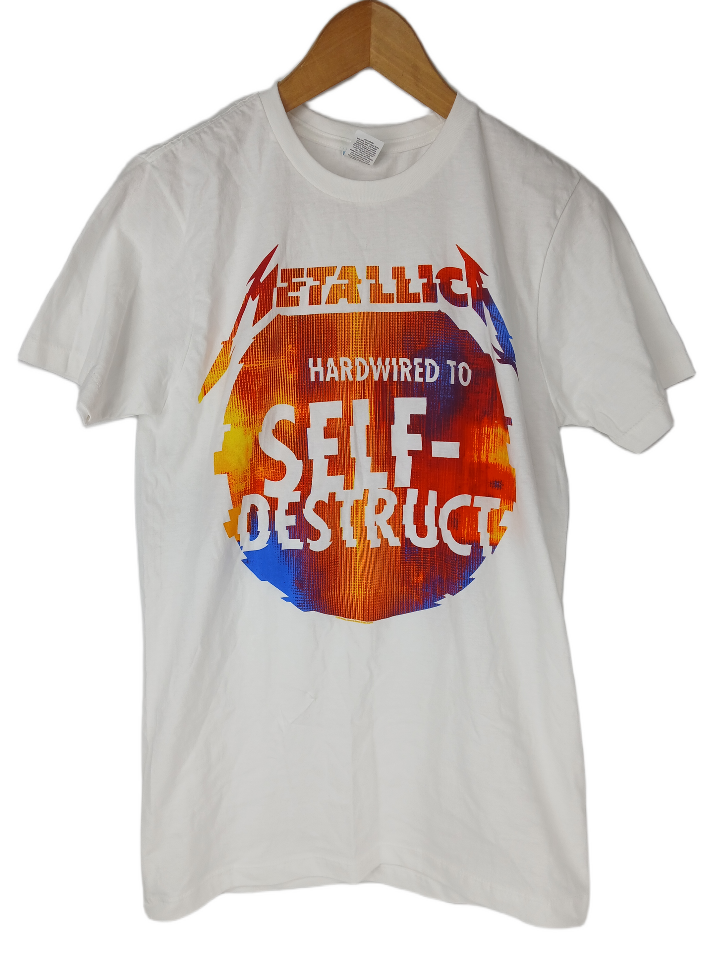 Pacific Metallica Hardwired To Self-Destruct White Multi Size S S/s Vintage Shirt